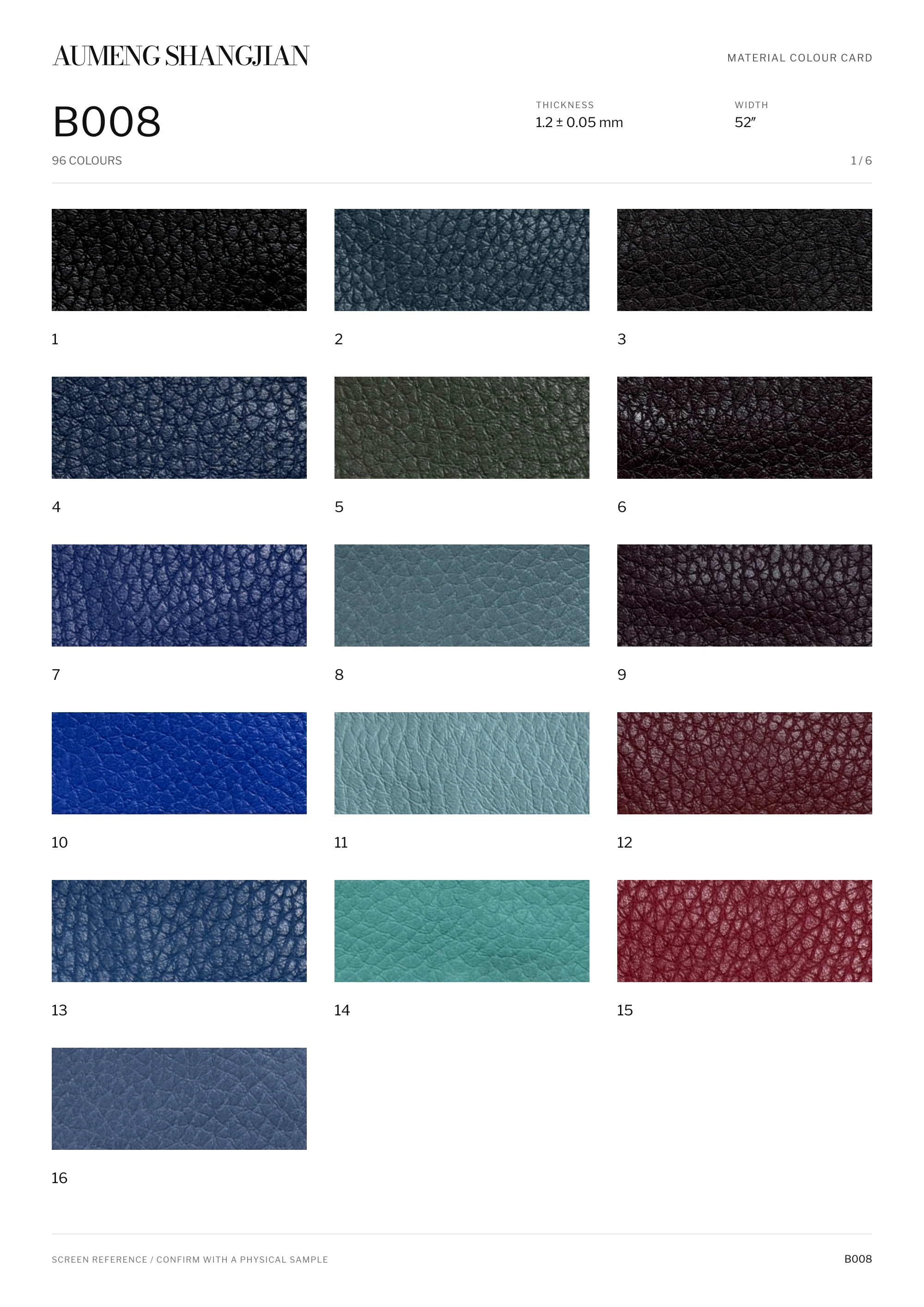 B008 Creased grain · Electronic colour card · 1 / 6