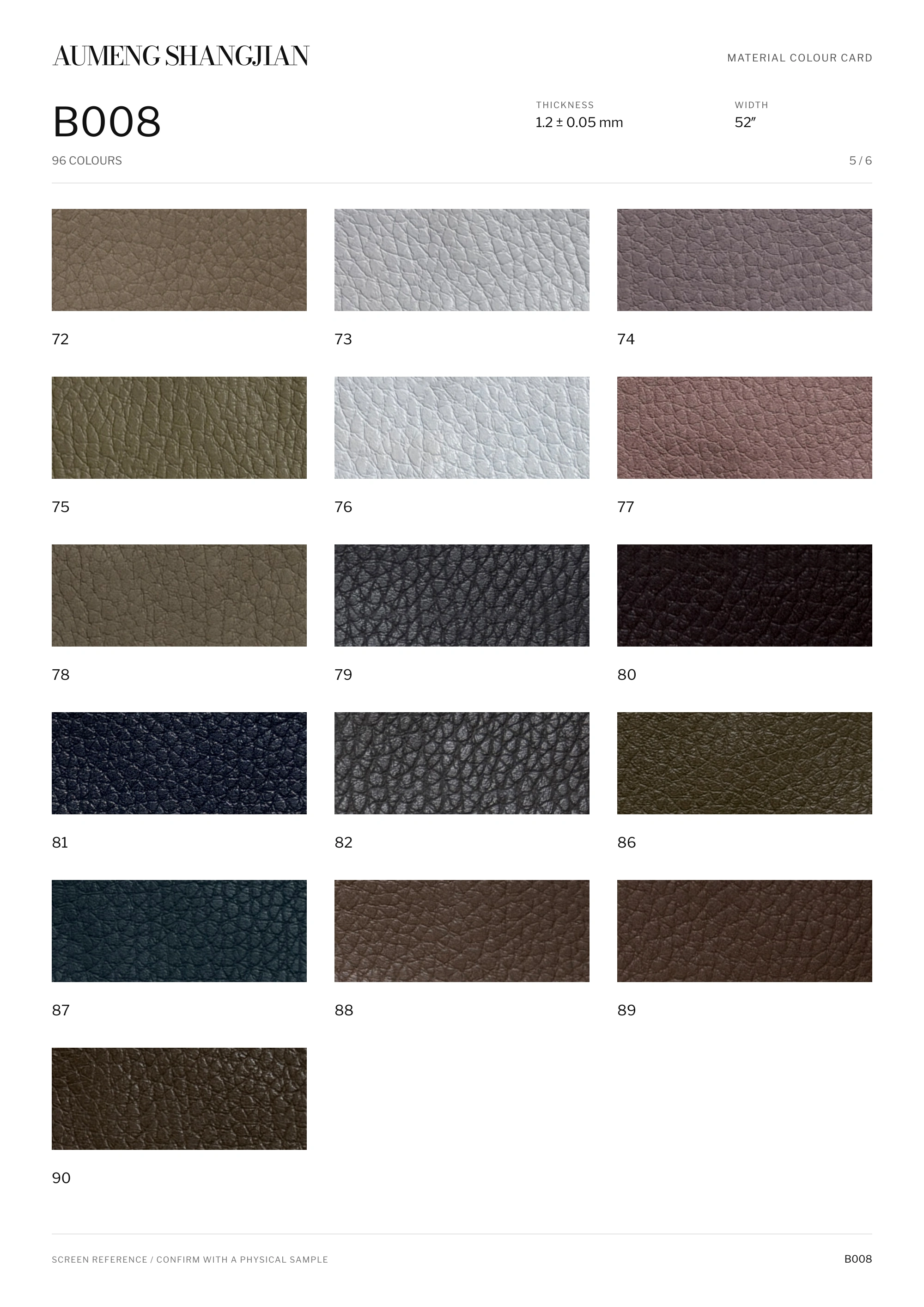 B008 Creased grain · Electronic colour card · 5 / 6