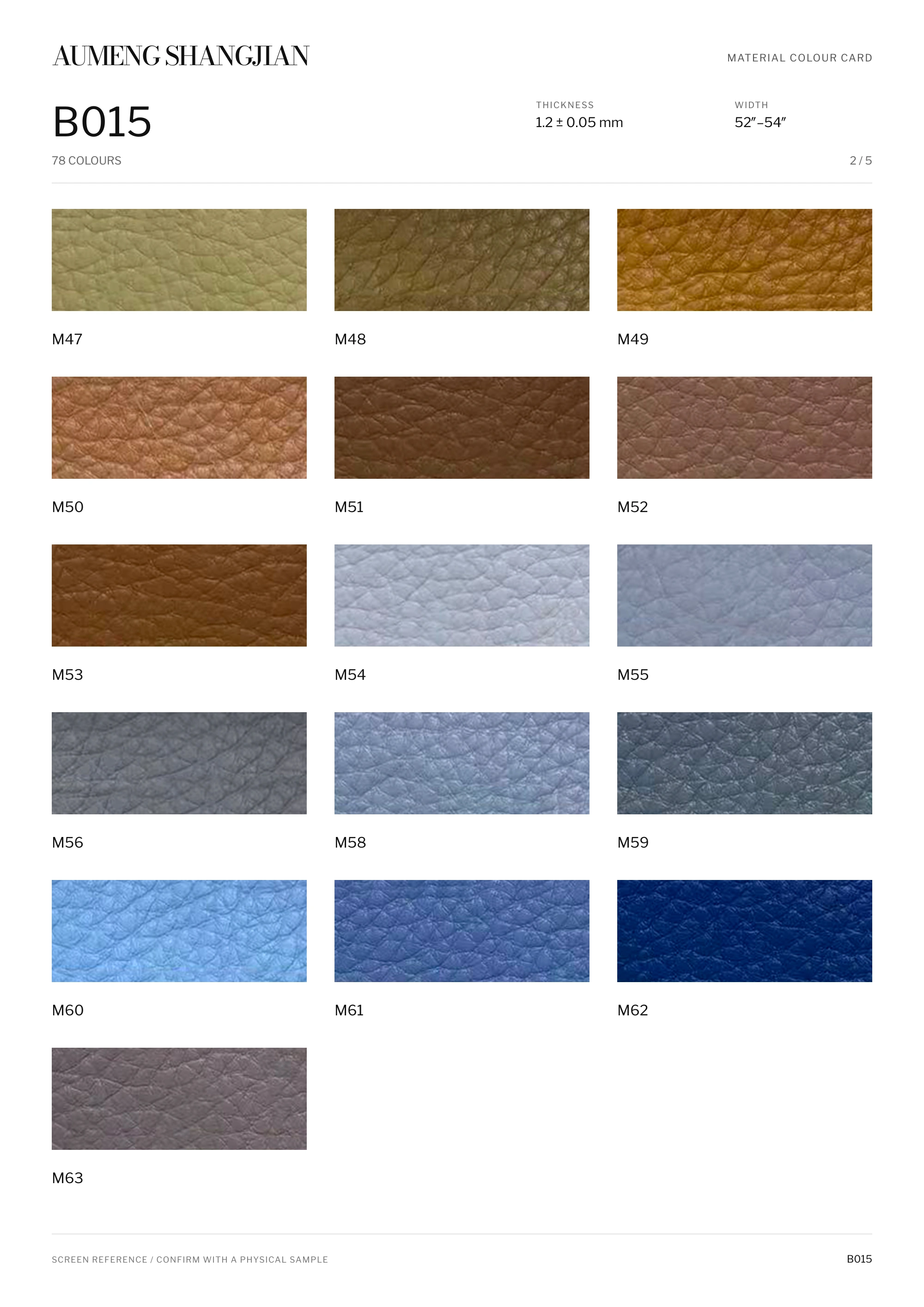 B015 Pebbled grain · Electronic colour card · 2 / 5