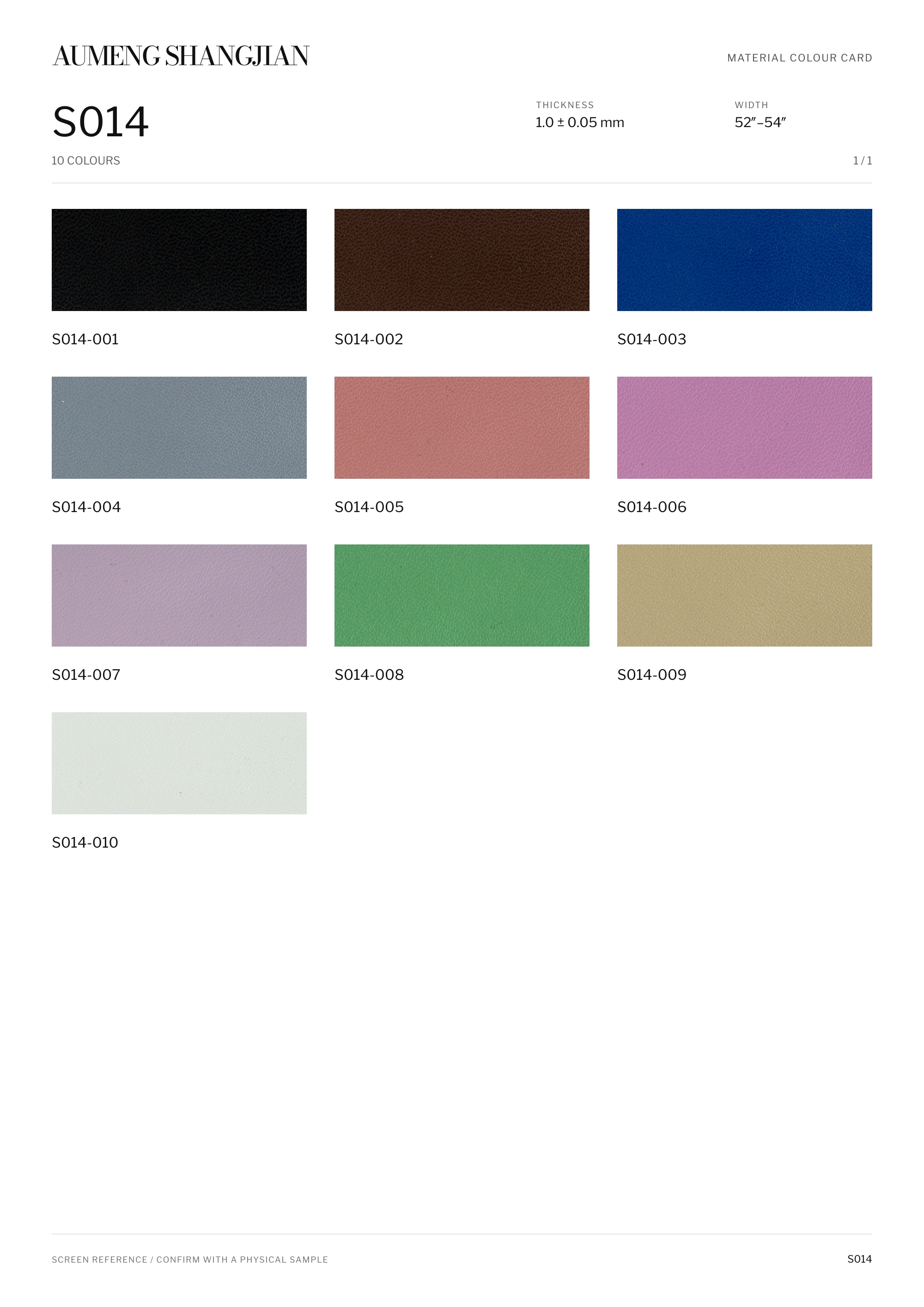S014 Nappa grain · Electronic colour card · 1 / 1
