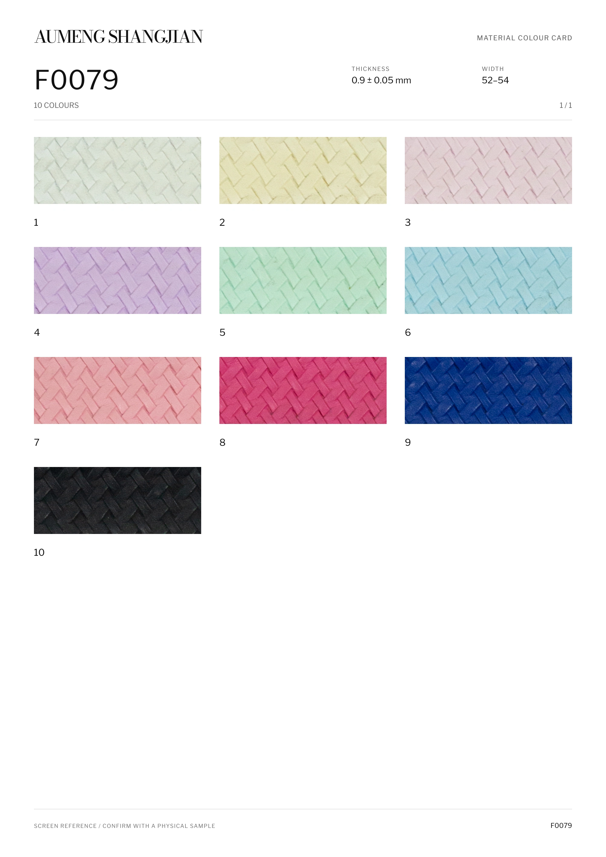 F0079 Woven pattern · Electronic colour card · 1 / 1