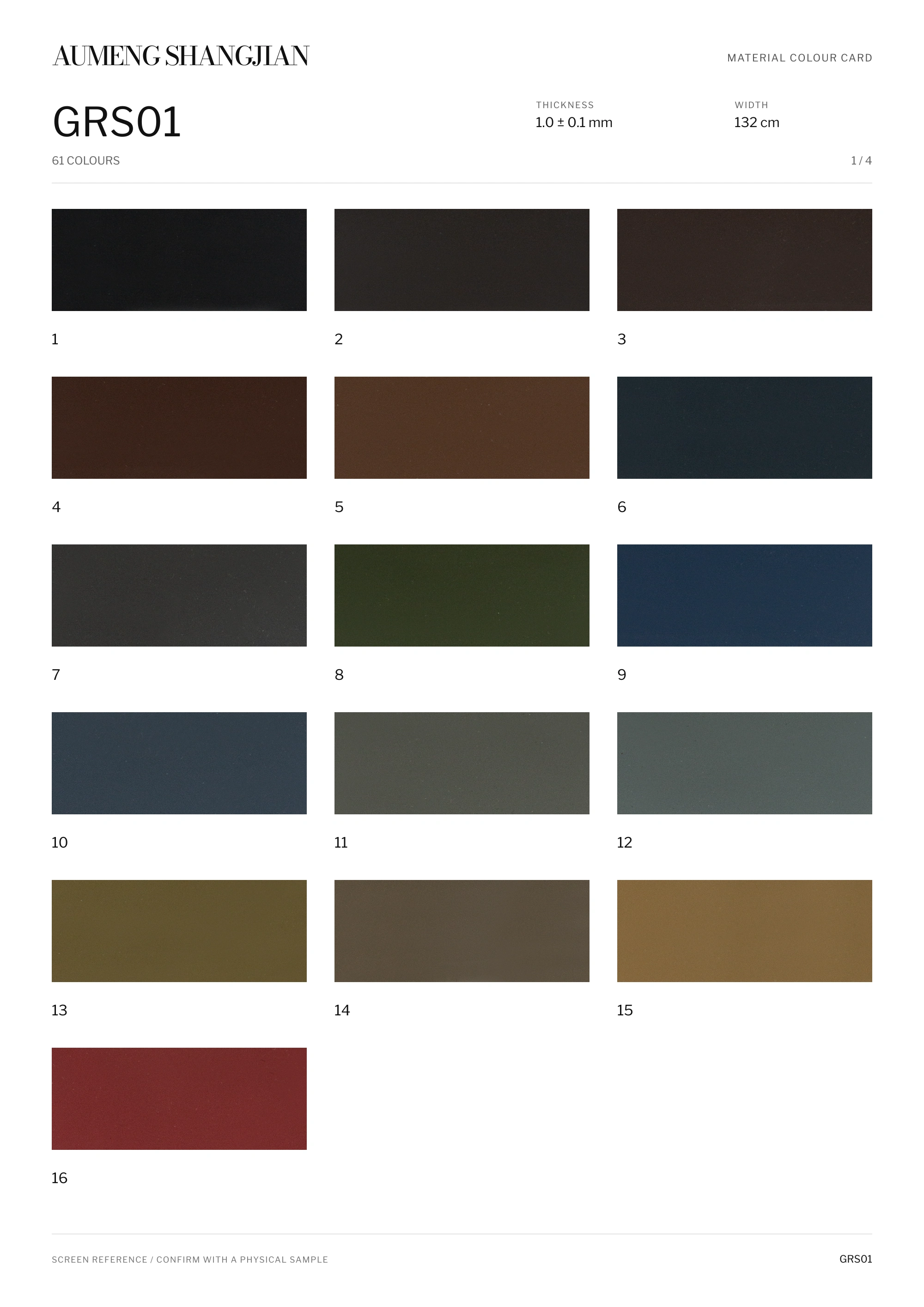 GRS01 Smooth surface · Electronic colour card · 1 / 4