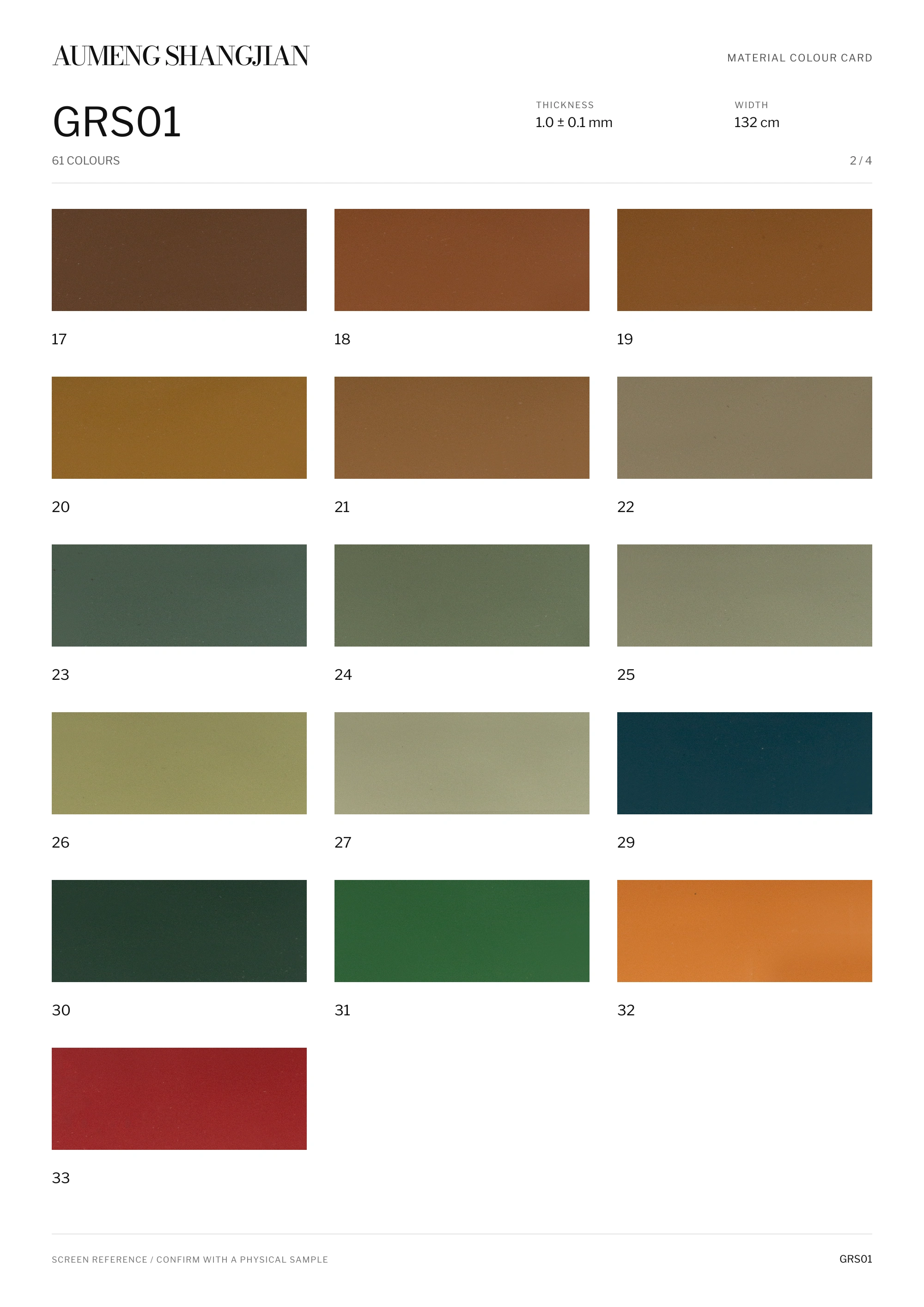 GRS01 Smooth surface · Electronic colour card · 2 / 4