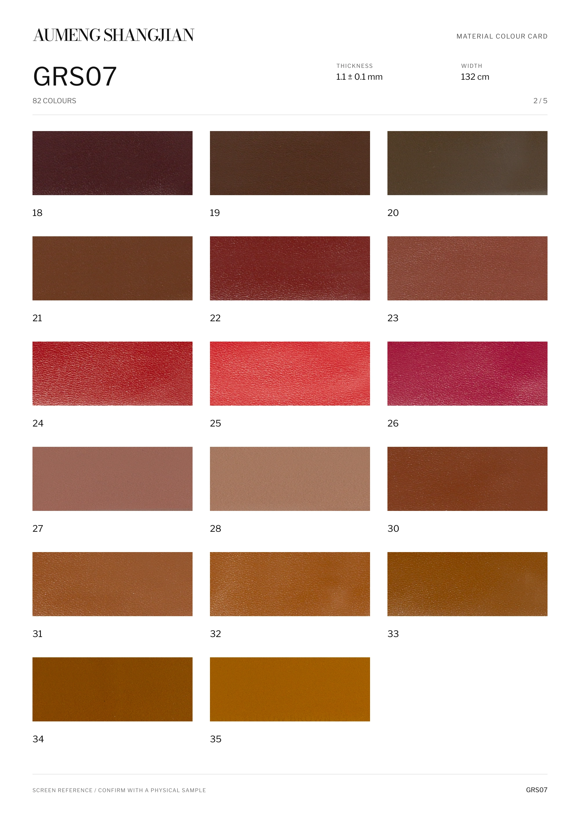 GRS07 Nappa grain · Electronic colour card · 2 / 5